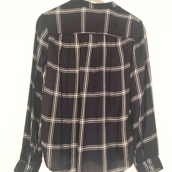 H&M NMT blue and white plaid top SZ 2 - Picture 4 of 6